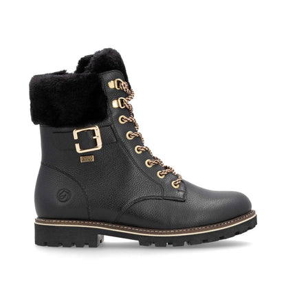 Remonte Ladies Lace Up Fur Top Ankle Boot