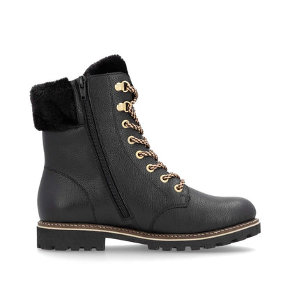 Remonte Ladies Lace Up Fur Top Ankle Boot