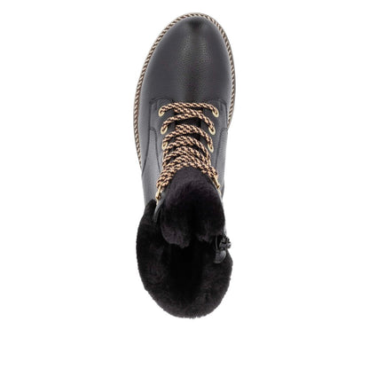 Remonte Ladies Lace Up Fur Top Ankle Boot
