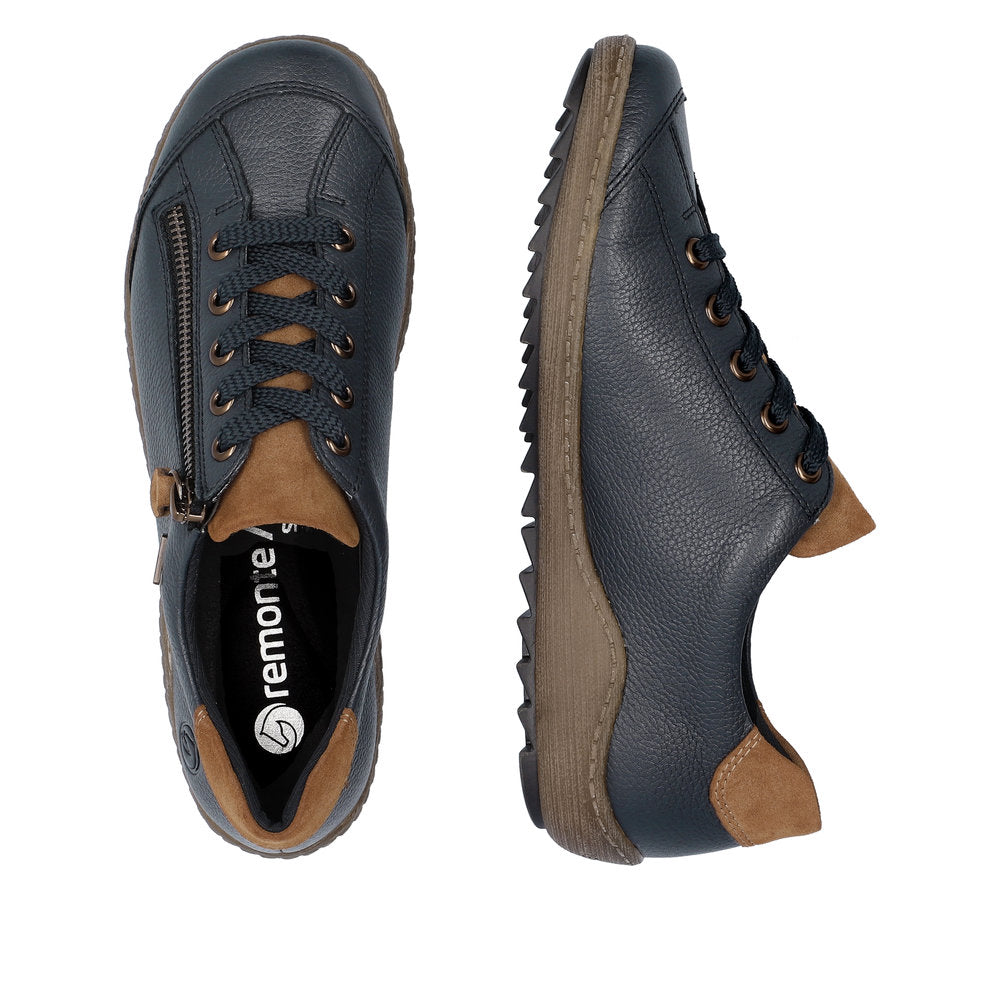 Remonte Ladies Lace Up Zip Side Shoe