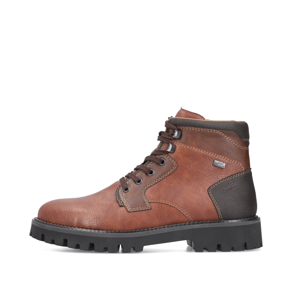 Rieker Mens Lace Up Chunky Sole Ankle Boot