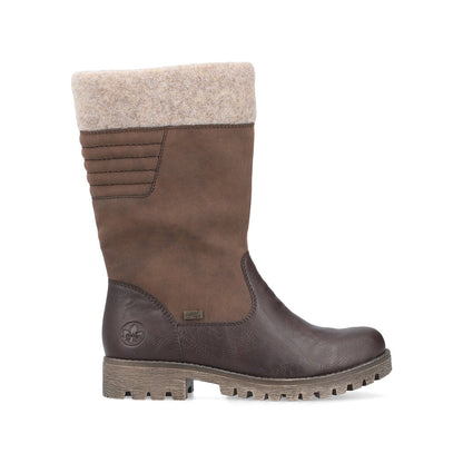 Rieker Ladies Wool Trim Tex Lined 3/4 Boot