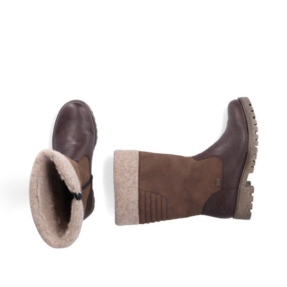 Rieker Ladies Wool Trim Tex Lined 3/4 Boot