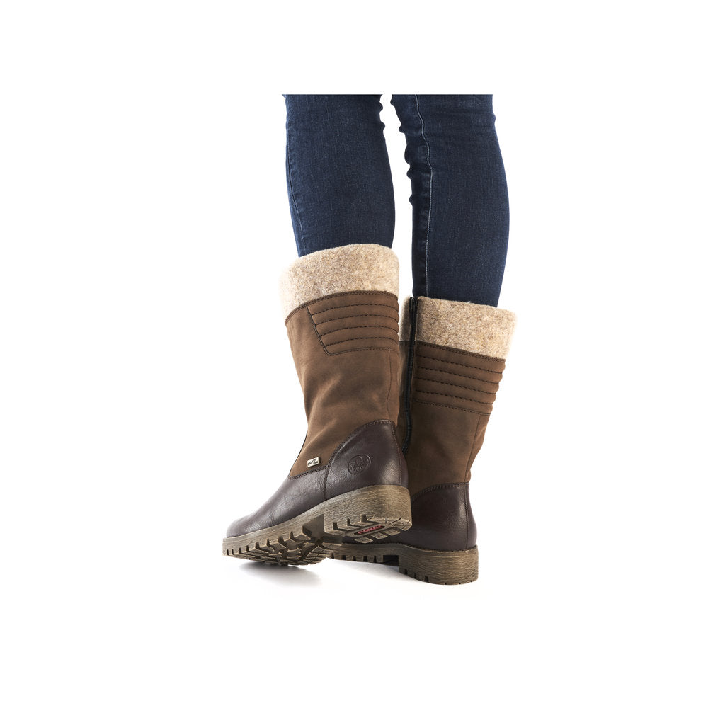 Rieker Ladies Wool Trim Tex Lined 3/4 Boot