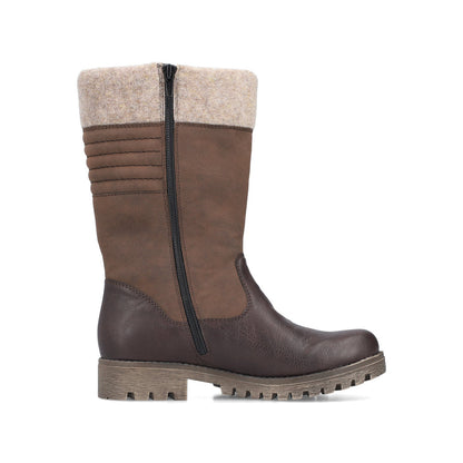 Rieker Ladies Wool Trim Tex Lined 3/4 Boot
