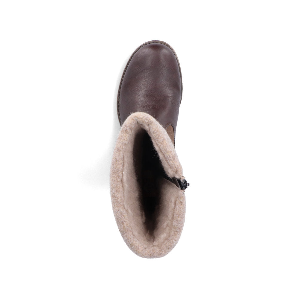 Rieker Ladies Wool Trim Tex Lined 3/4 Boot