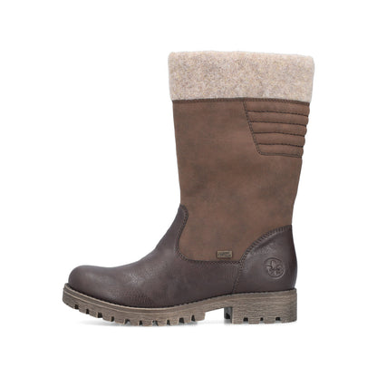 Rieker Ladies Wool Trim Tex Lined 3/4 Boot