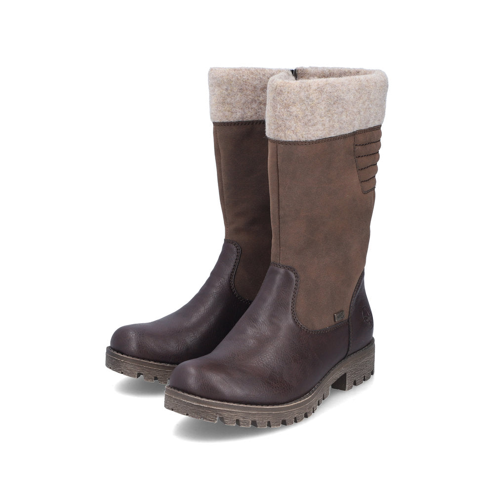 Rieker Ladies Wool Trim Tex Lined 3/4 Boot