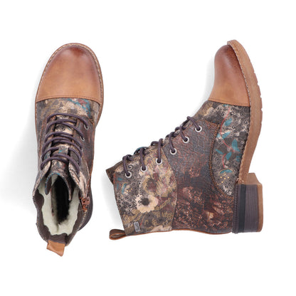 Rieker Ladies Multi Fabric Lace Up Ankle Boot