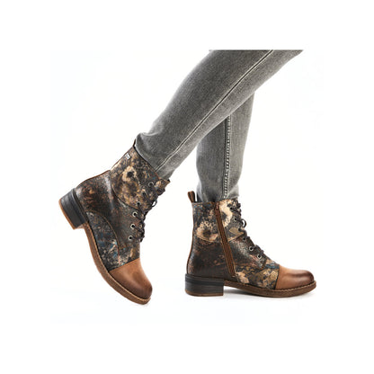 Rieker Ladies Multi Fabric Lace Up Ankle Boot
