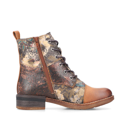 Rieker Ladies Multi Fabric Lace Up Ankle Boot