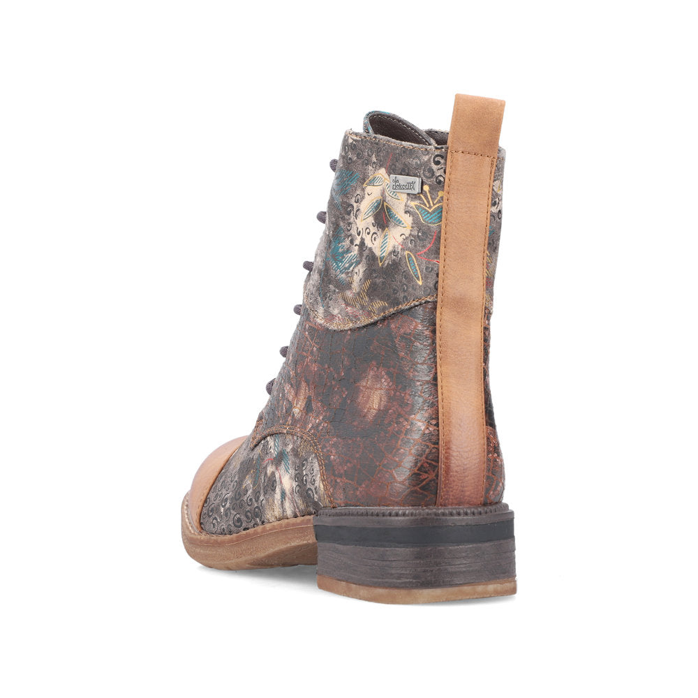 Rieker Ladies Multi Fabric Lace Up Ankle Boot