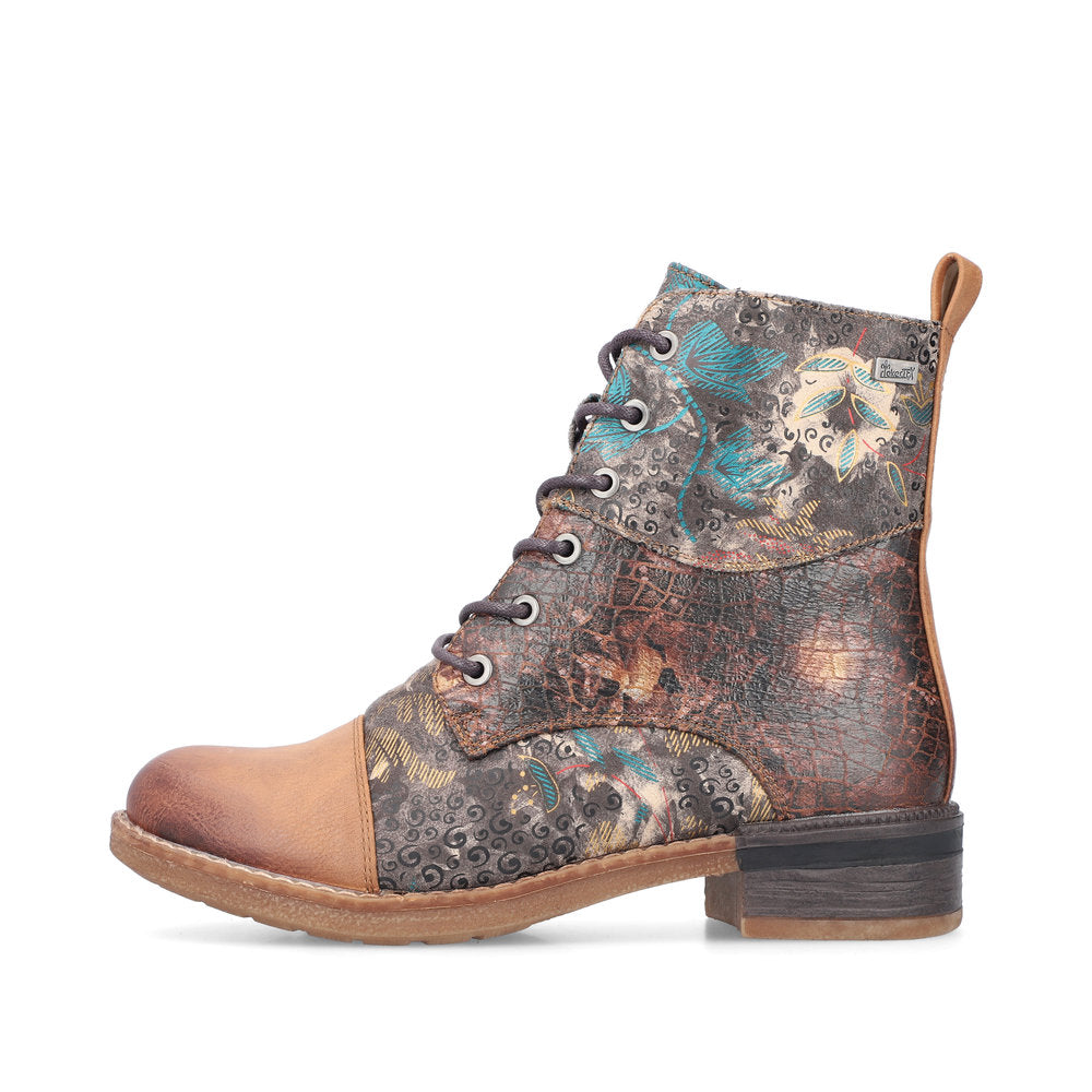 Rieker Ladies Multi Fabric Lace Up Ankle Boot