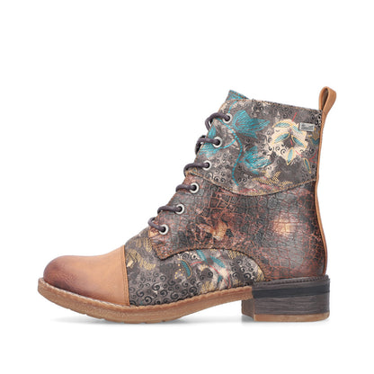 Rieker Ladies Multi Fabric Lace Up Ankle Boot