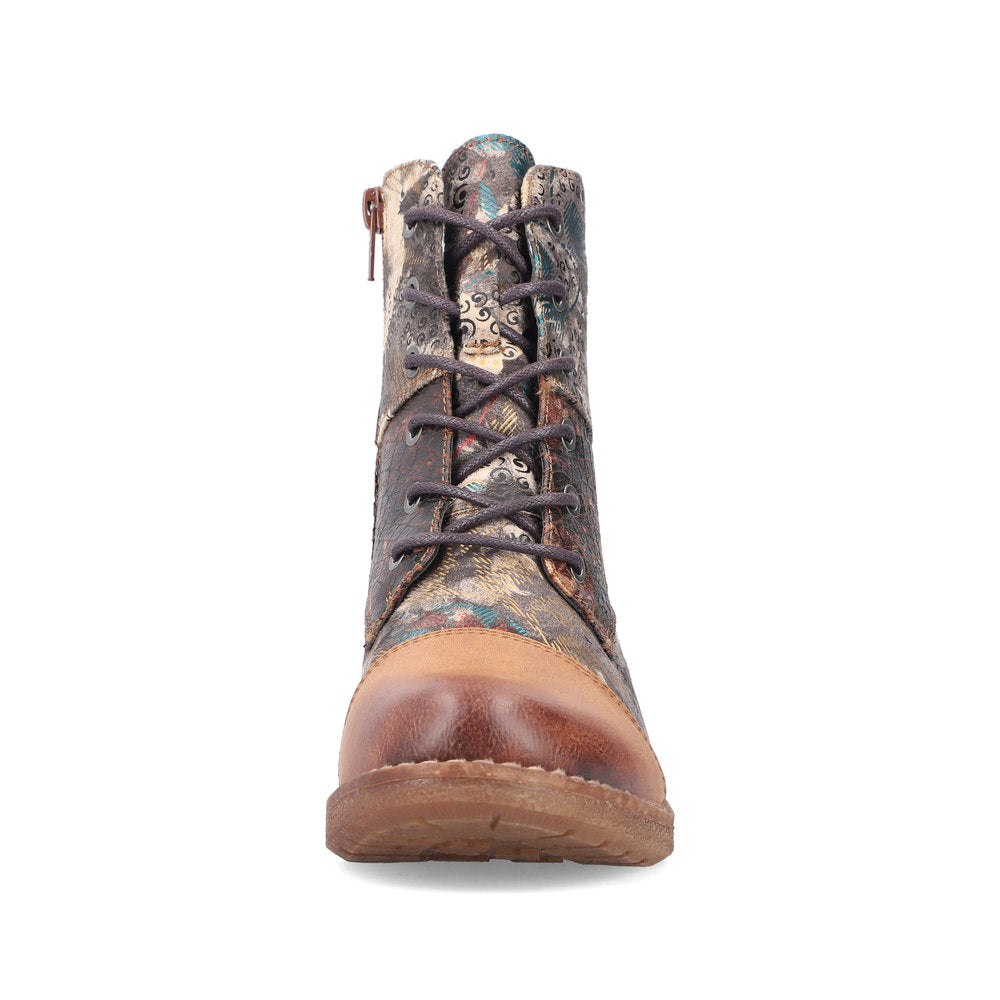 Rieker Ladies Multi Fabric Lace Up Ankle Boot