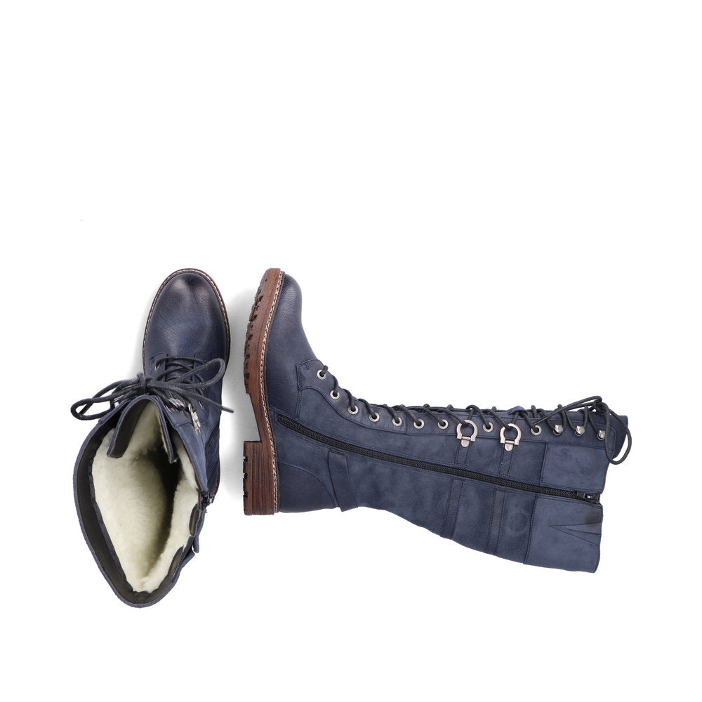 Rieker Ladies Lace Up Front Long Boots