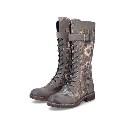 Rieker Ladies Lace Up Front Long Boot