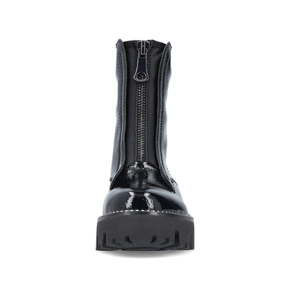 Rieker Ladies Zip Front Patent Ankle Boot