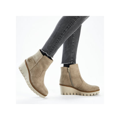 Rieker Ladies Wedge Zip Side Ankle Boot