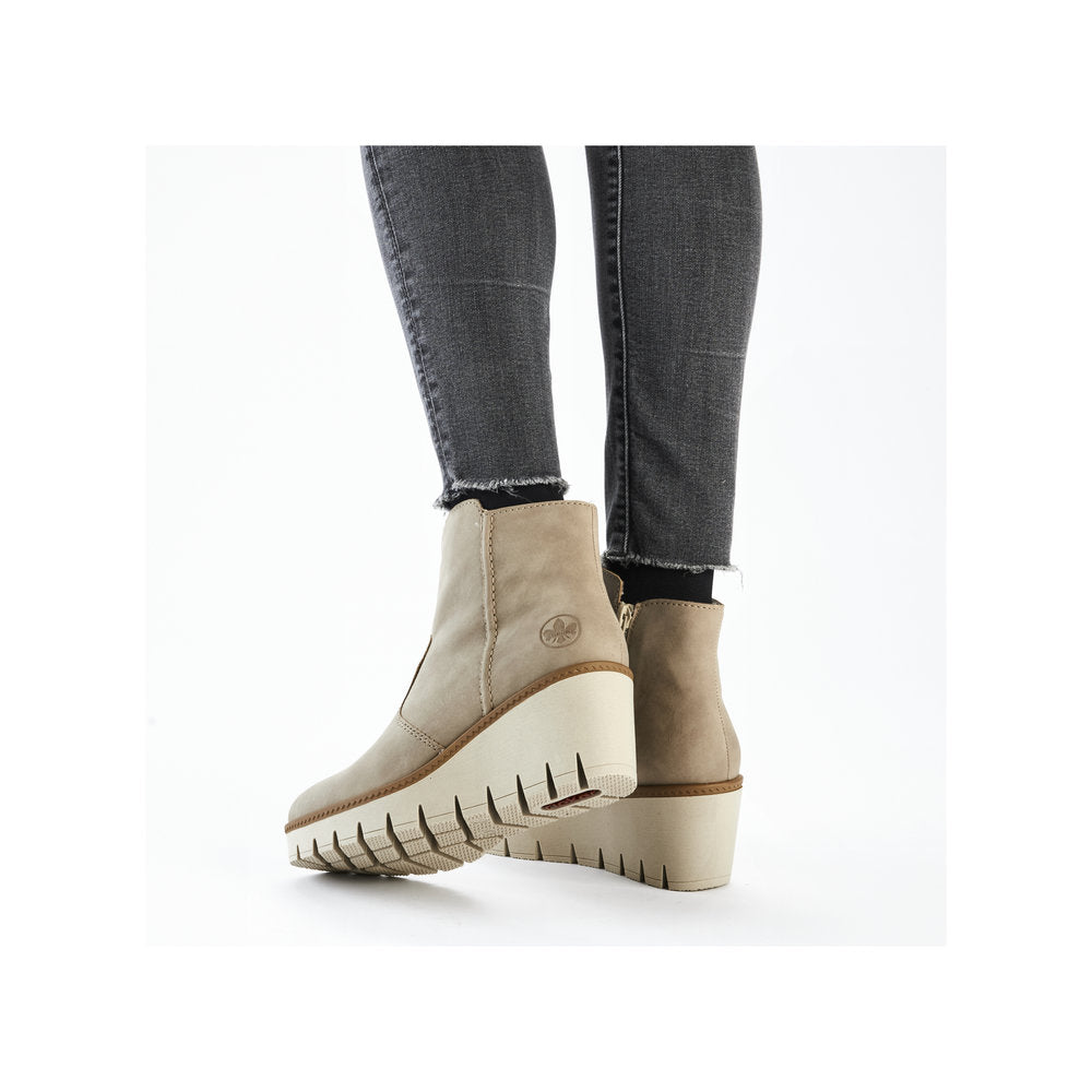 Rieker Ladies Wedge Zip Side Ankle Boot