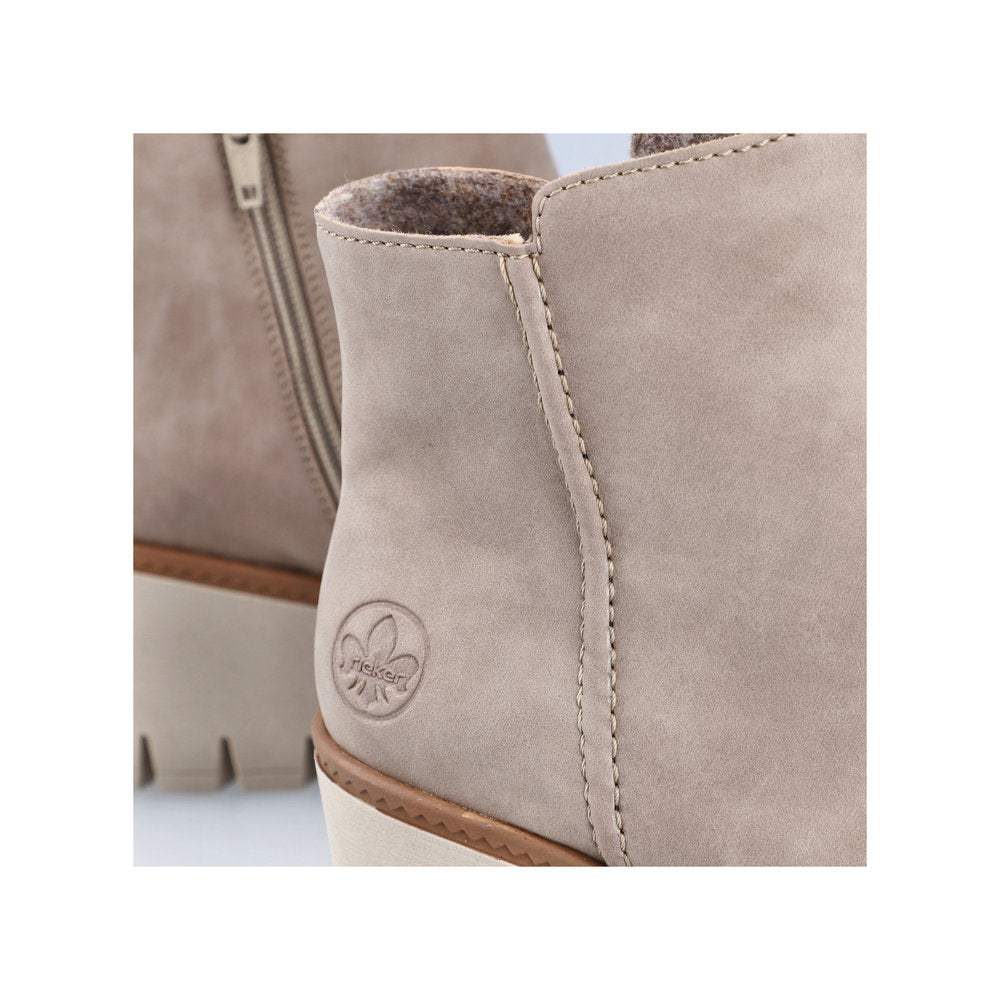 Rieker Ladies Wedge Zip Side Ankle Boot