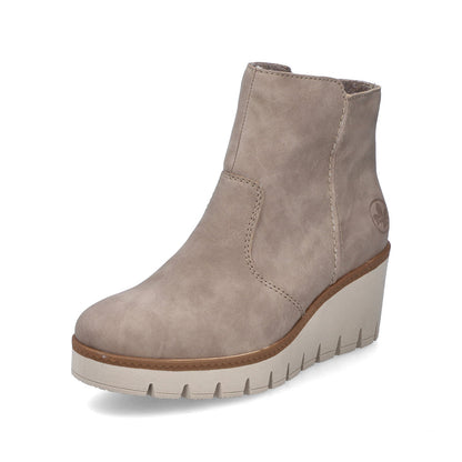 Rieker Ladies Wedge Zip Side Ankle Boot