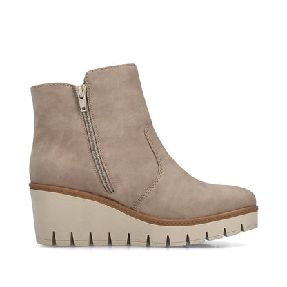 Rieker Ladies Wedge Zip Side Ankle Boot