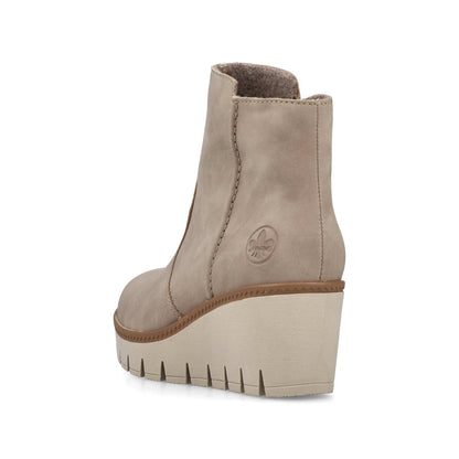 Rieker Ladies Wedge Zip Side Ankle Boot
