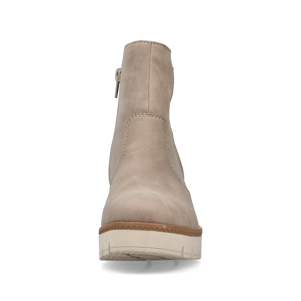 Rieker Ladies Wedge Zip Side Ankle Boot