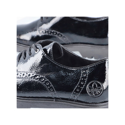 Rieker Ladies Crinkle Patent Lace Up Shoe