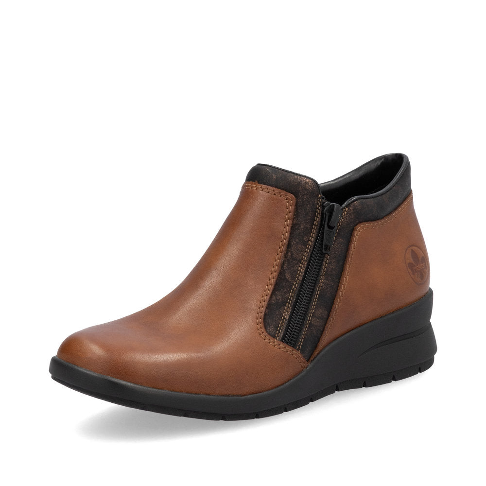 Rieker Ladies Double Zip Ankle Boot