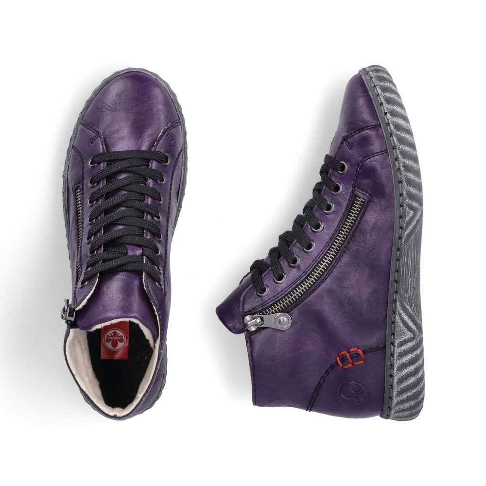 Rieker Ladies Zip Side Lace Up Ankle Boot