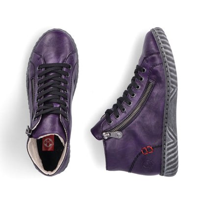 Rieker Ladies Zip Side Lace Up Ankle Boot