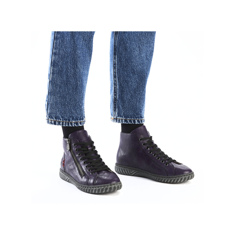 Rieker Ladies Zip Side Lace Up Ankle Boot
