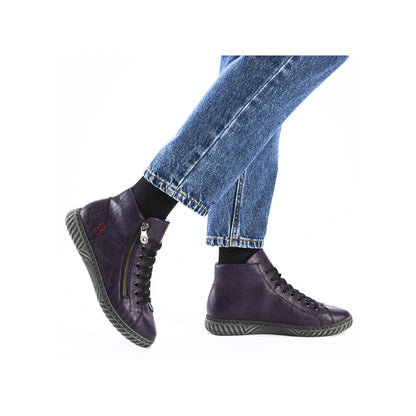 Rieker Ladies Zip Side Lace Up Ankle Boot