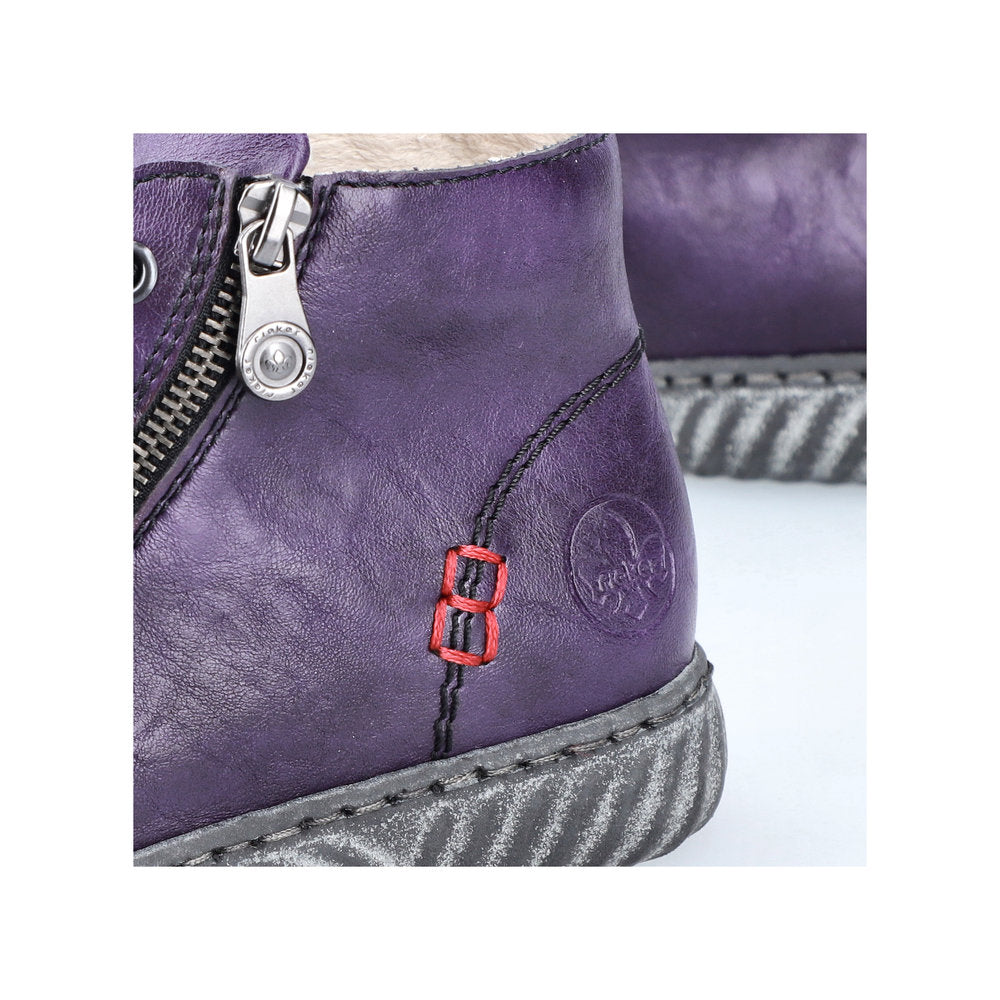 Rieker Ladies Zip Side Lace Up Ankle Boot