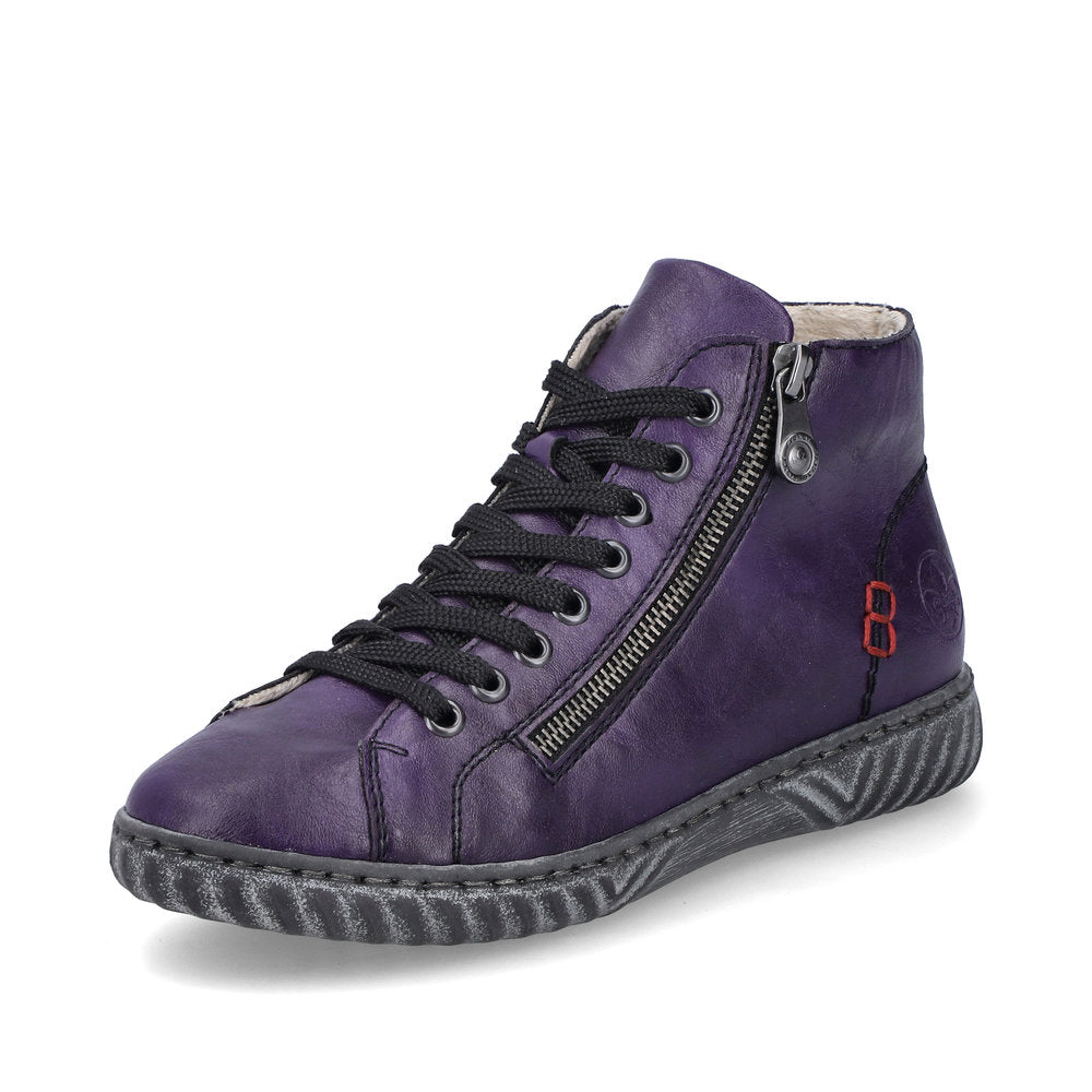 Rieker Ladies Zip Side Lace Up Ankle Boot