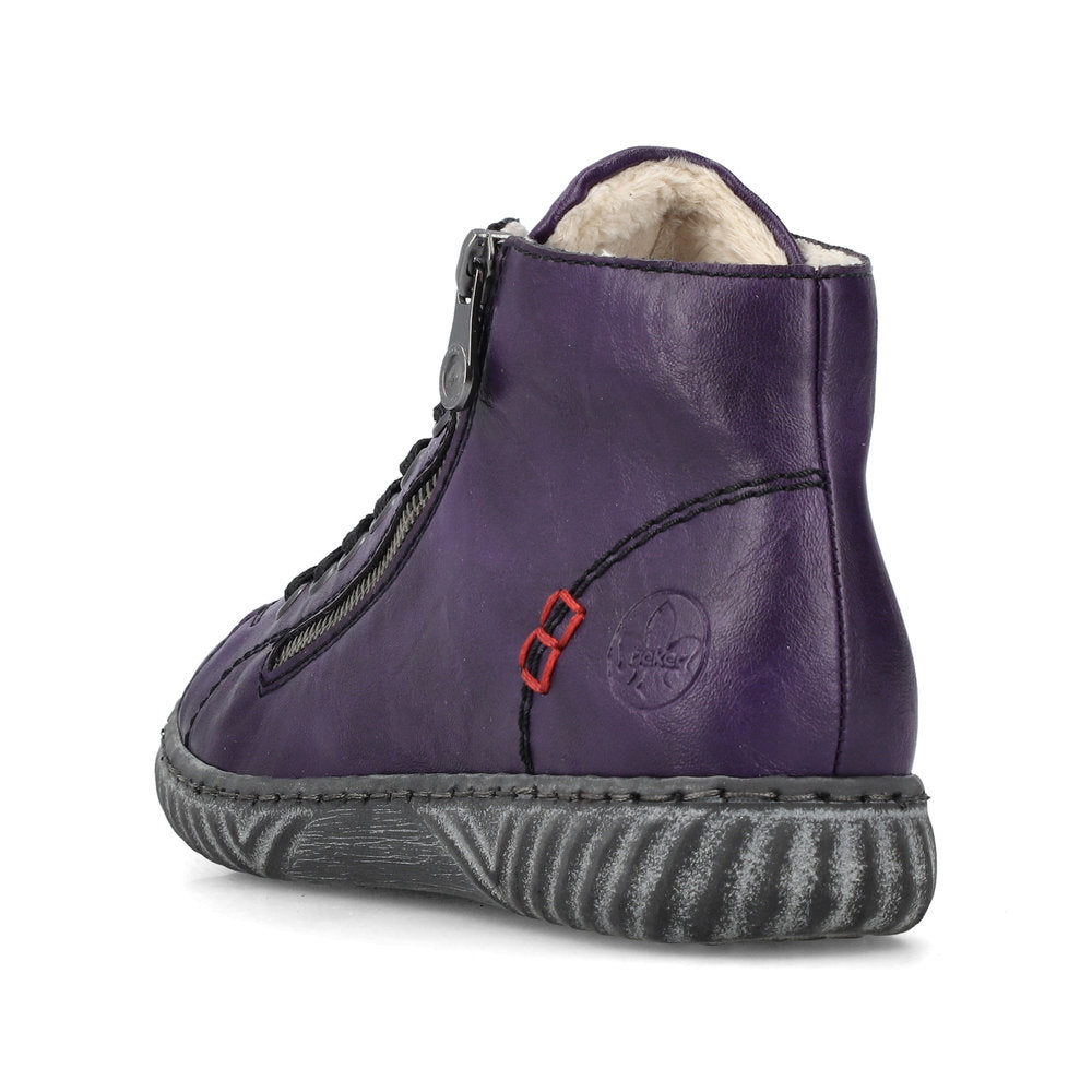 Rieker Ladies Zip Side Lace Up Ankle Boot