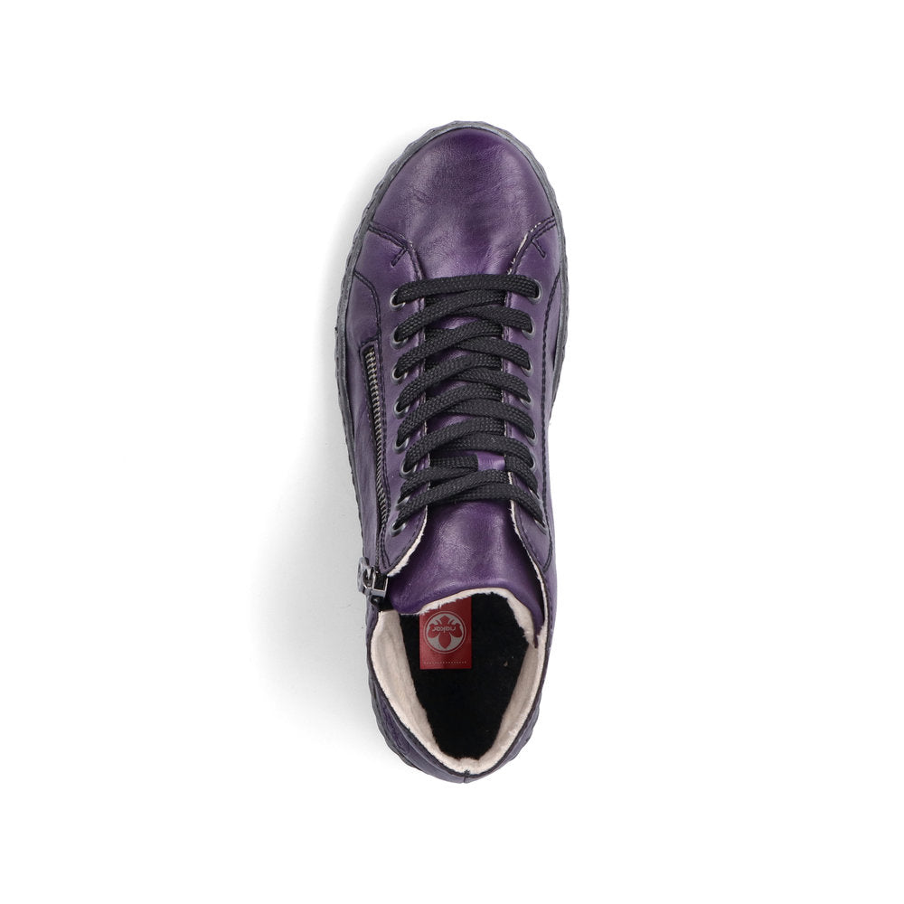 Rieker Ladies Zip Side Lace Up Ankle Boot