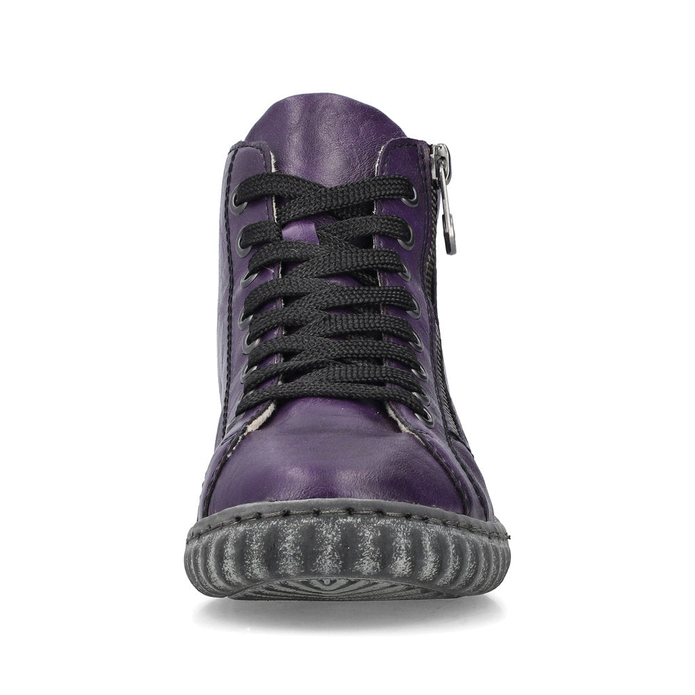 Rieker Ladies Zip Side Lace Up Ankle Boot