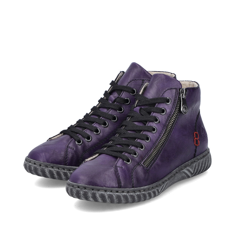 Rieker Ladies Zip Side Lace Up Ankle Boot