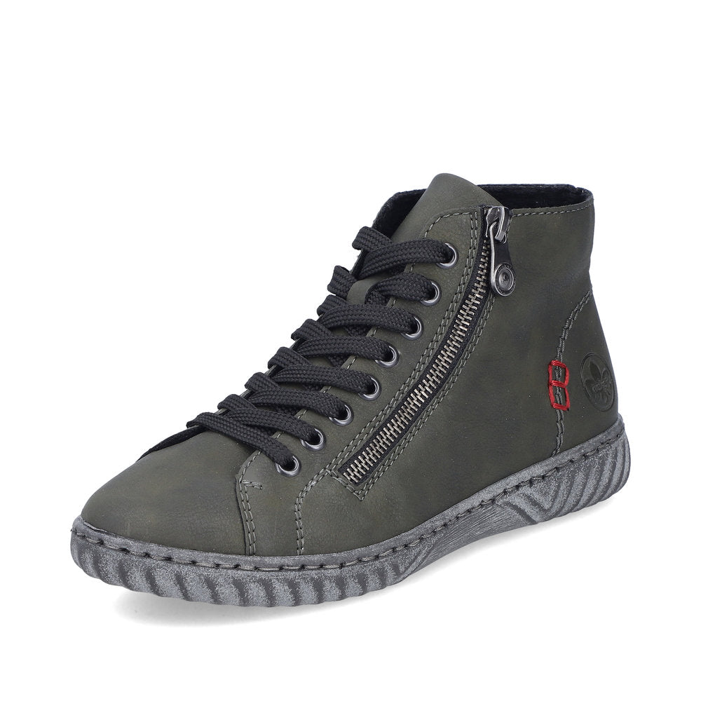 Rieker Ladies Zip Side Lace Up Ankle Boot