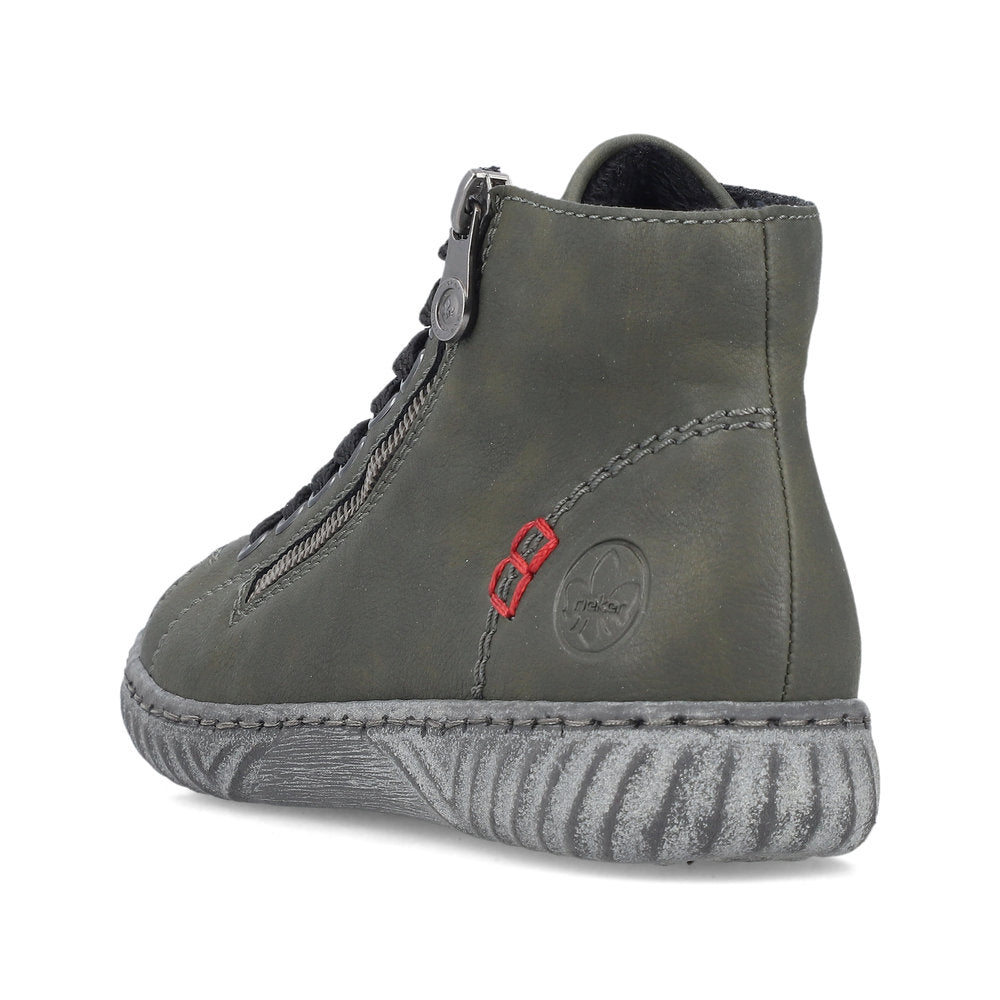 Rieker Ladies Zip Side Lace Up Ankle Boot