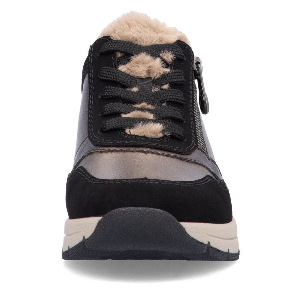 Rieker Ladies Fleece Trimmed Wedge Sneaker
