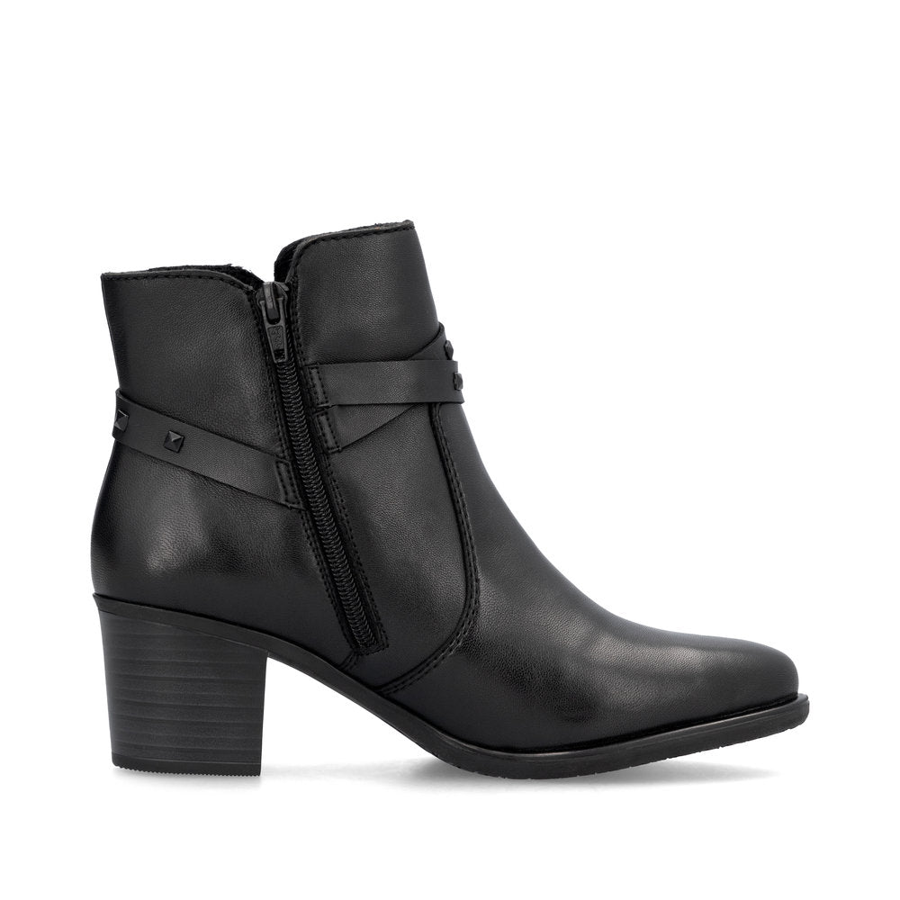 Rieker Ladies Stud Trim Mid Heel Ankle Boot