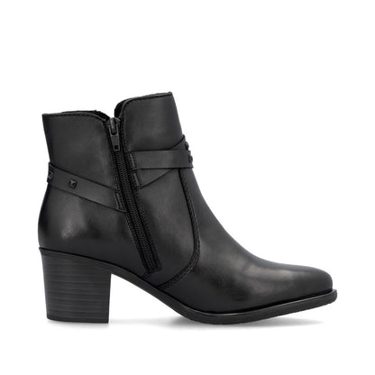 Rieker Ladies Stud Trim Mid Heel Ankle Boot