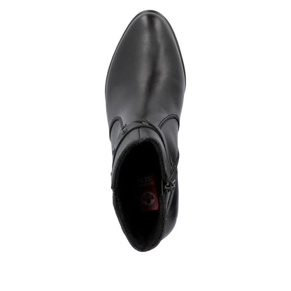 Rieker Ladies Stud Trim Mid Heel Ankle Boot