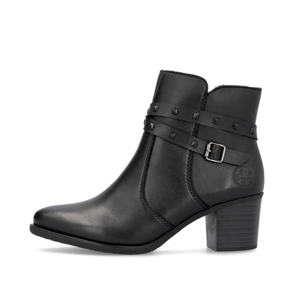 Rieker Ladies Stud Trim Mid Heel Ankle Boot