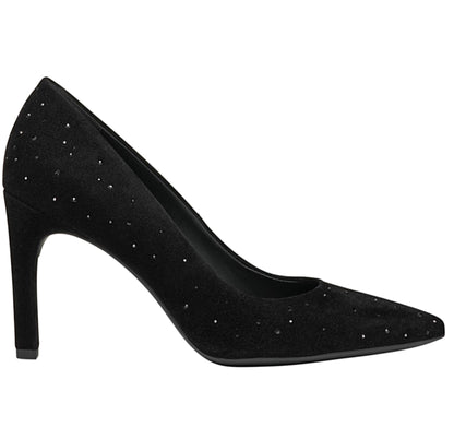 Geox Faviola Ladies Crystal Trim Suede Court Shoe