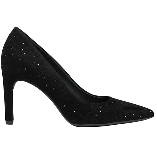 Geox Faviola Ladies Crystal Trim Suede Court Shoe